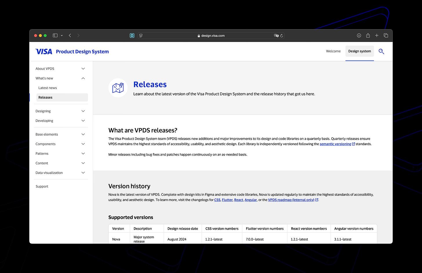 Releases & Version History Overview