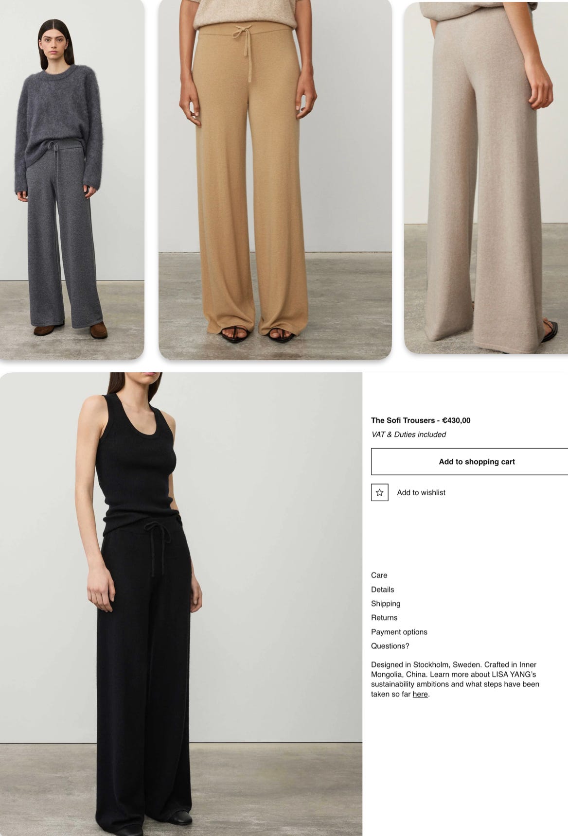 Sofaya Cashmere Pants