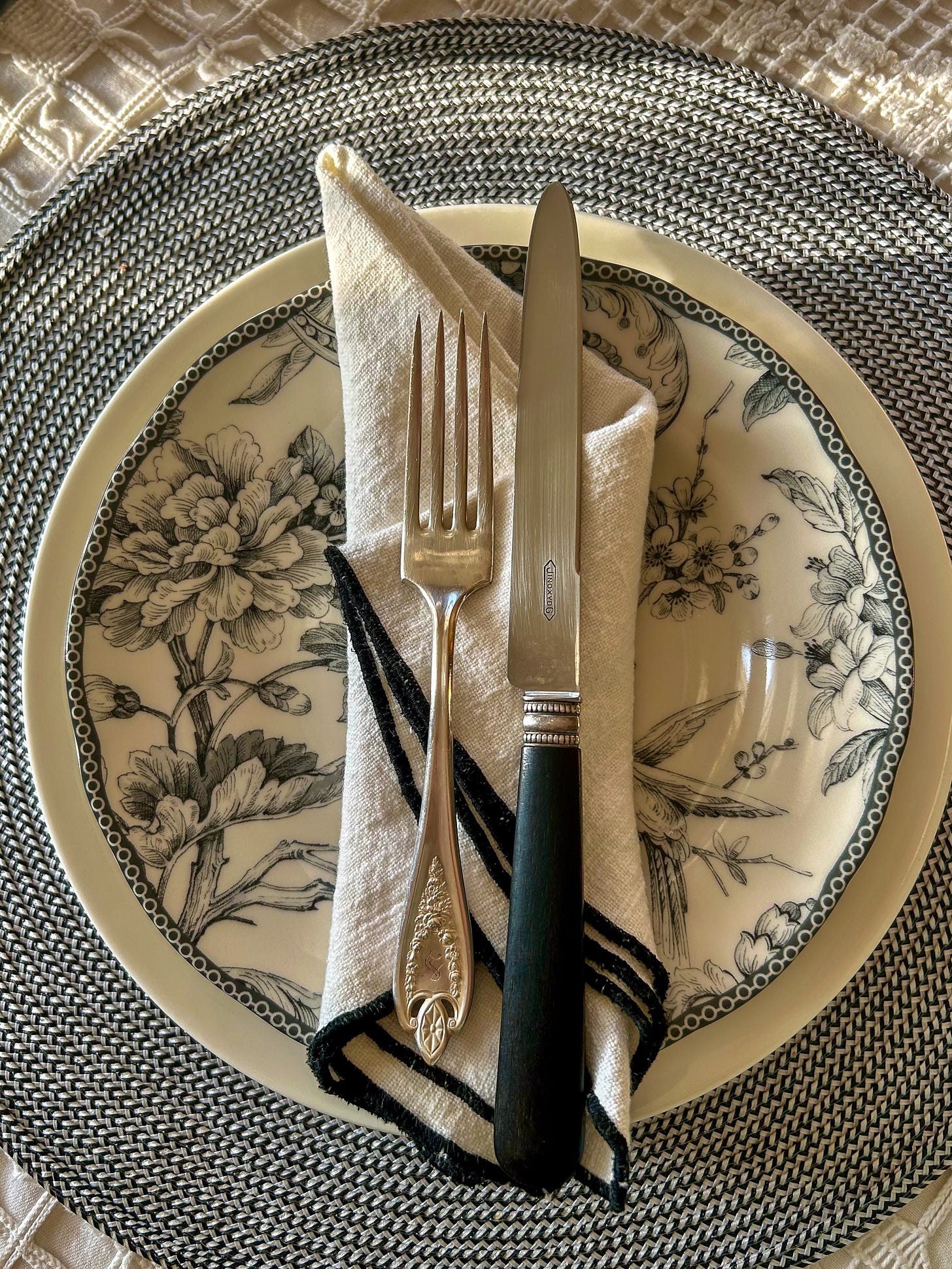 vintage knives and place setting