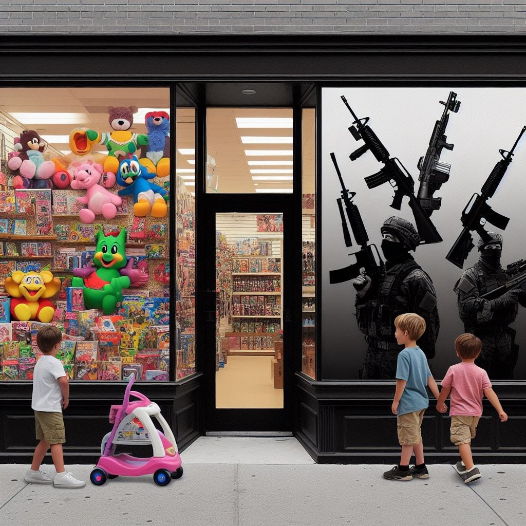 A gun store replacing a toy store