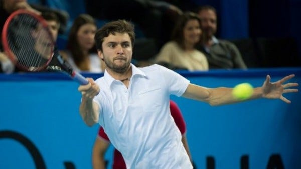 gilles simon serving back to gael monfils atp marseilles 13 open 2015