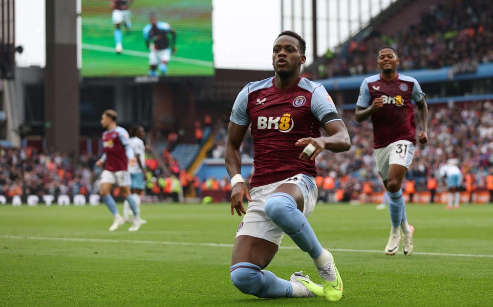 A general photo of Aston Villa striker Jhon Duran