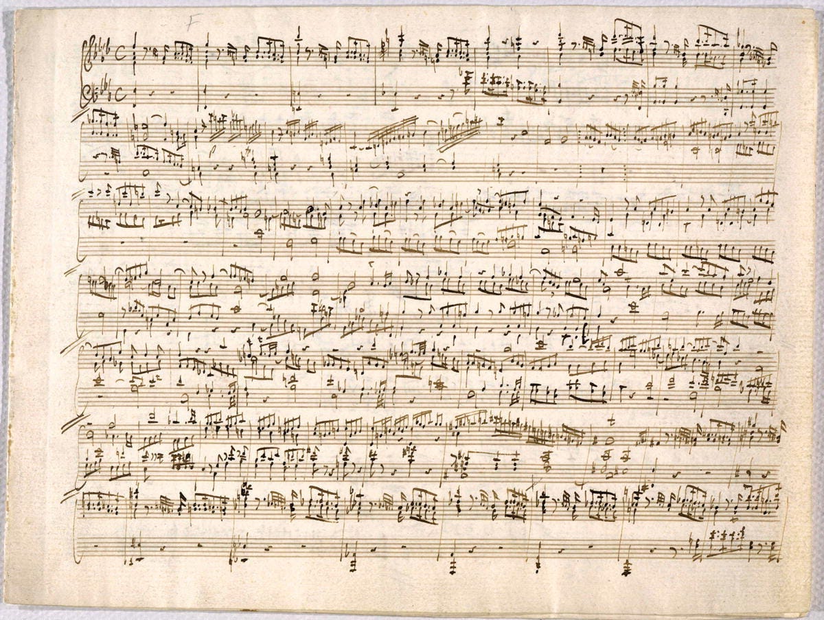 Mozart’s score without any revision