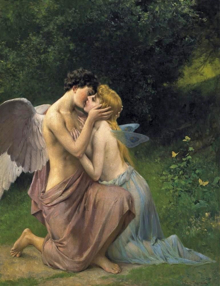 Friedrich Paul Thumann Cupid and Psyche Lovers Embrace Print - Etsy  Australia