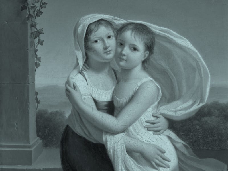 Two sisters embracing, Jeanne-Elisabeth Chaudet, 1805