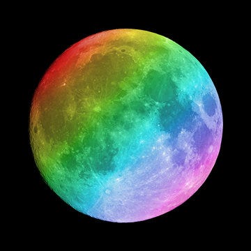 Rainbow on Full Moon Stock Photo | Adobe Stock