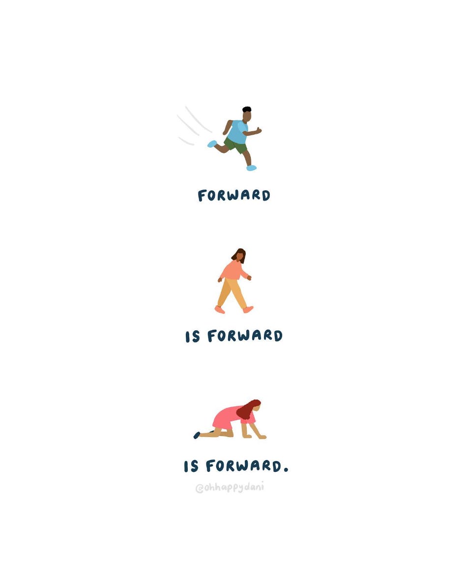 Forward is forward running walking crawling individuals