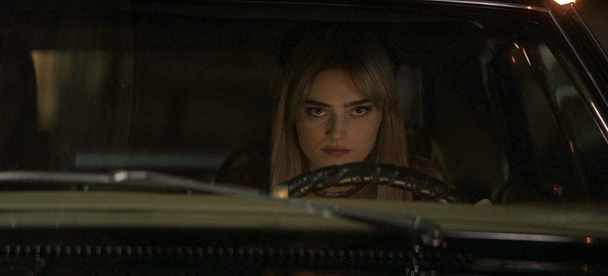 Meg Donnelly Mary Winchester driving baby impala.