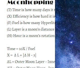 Moonhopping diagram, complete with deltas, pipes, and algebra