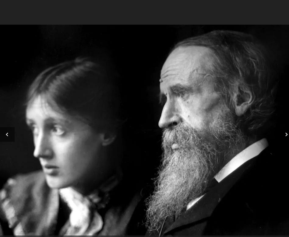 Virginia Woolf with her father, alpine climber Leslie Stephen