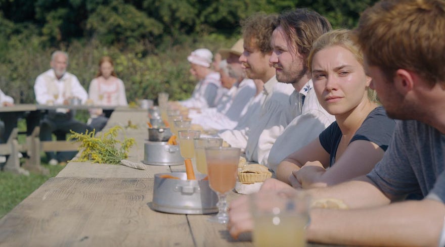 Christian and Dani from ‘Midsommar’ looking lovingly into each other’s eyes without any hatred at all Christian and Dani from ‘Midsommar’ looking lovingly into each other’s eyes without any hatred at all