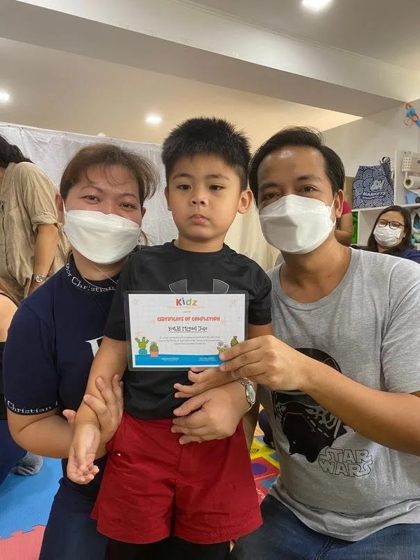 Miguel graduates from his summer playschool