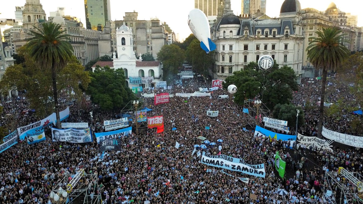 Tens of thousands protest as Milei's austerity measures hit Argentina's  public universities | CNN