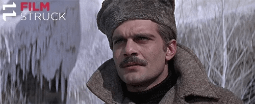 Omar Sharif as Doctor Zhivago waves goodbye.