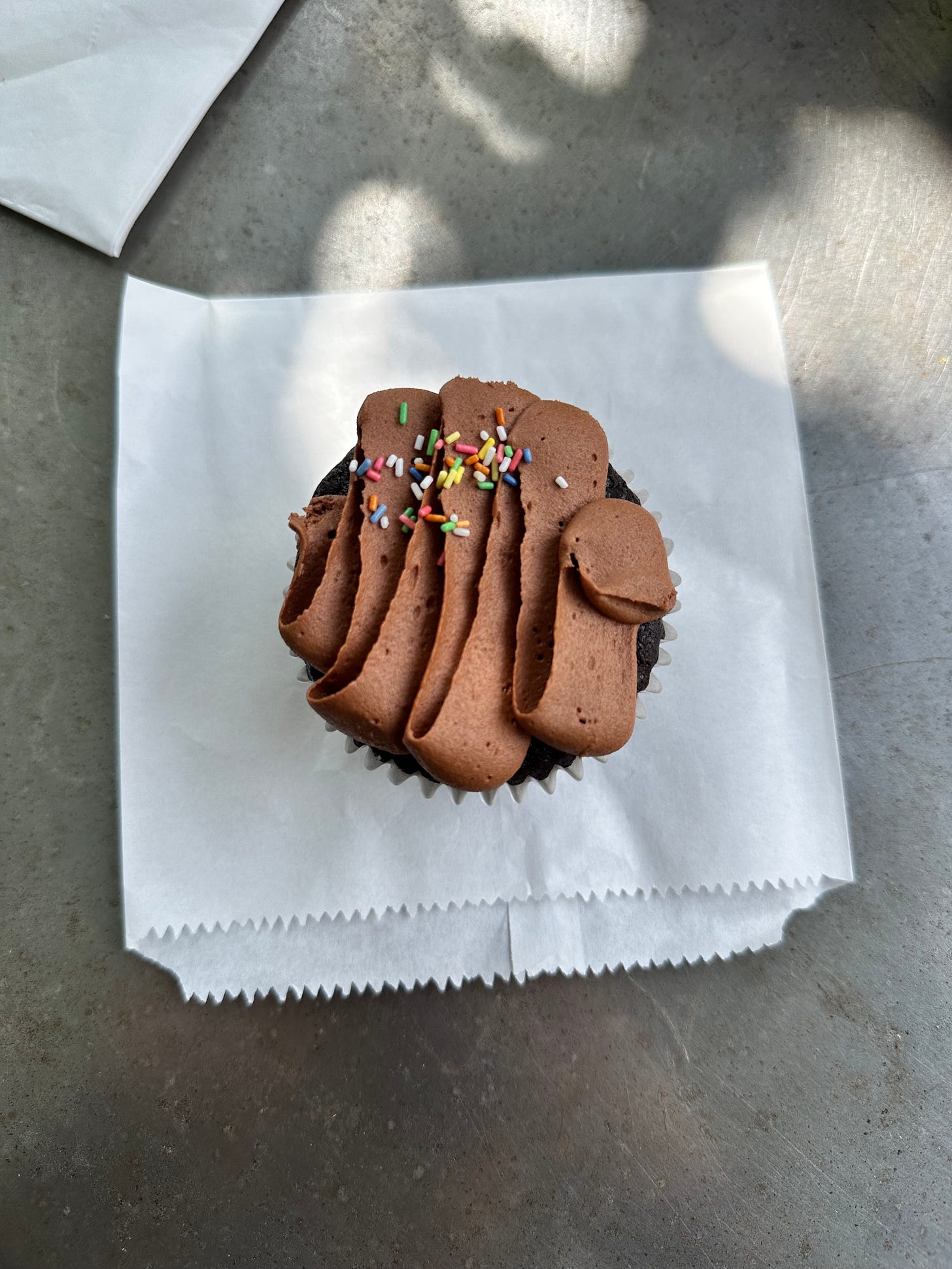 A chocolate cupcake from Violet Bakery in London