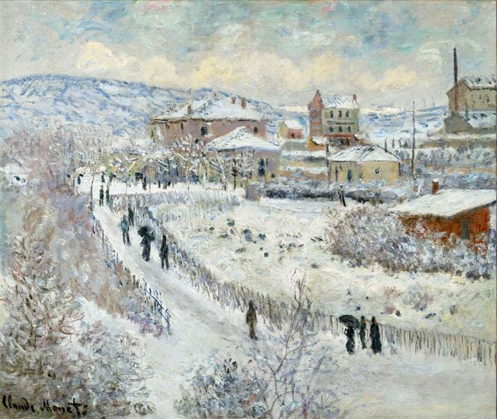 View of Argenteuil in the Snow, 1875 - Claude Monet - WikiArt.org