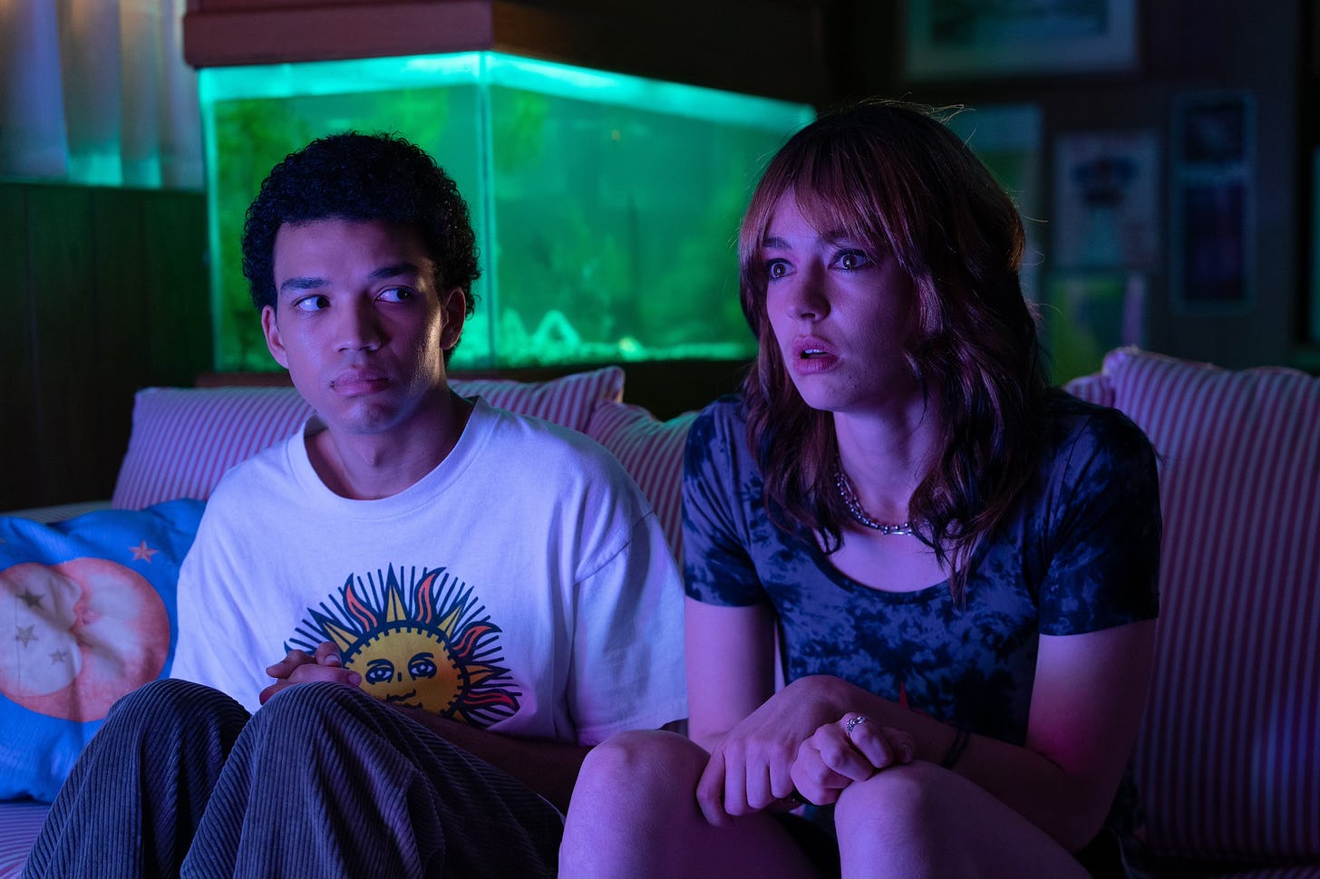 Justice Smith and Brigette Lundy-Paine in I Saw the TV Glow