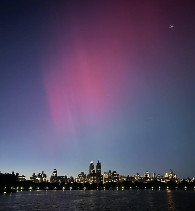 r/nyc - the aurora borealis over river.