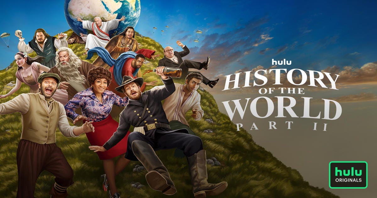 History of the World Part 2 Review | Hulu | Double Take TV Newsletter | Jenni Cullen