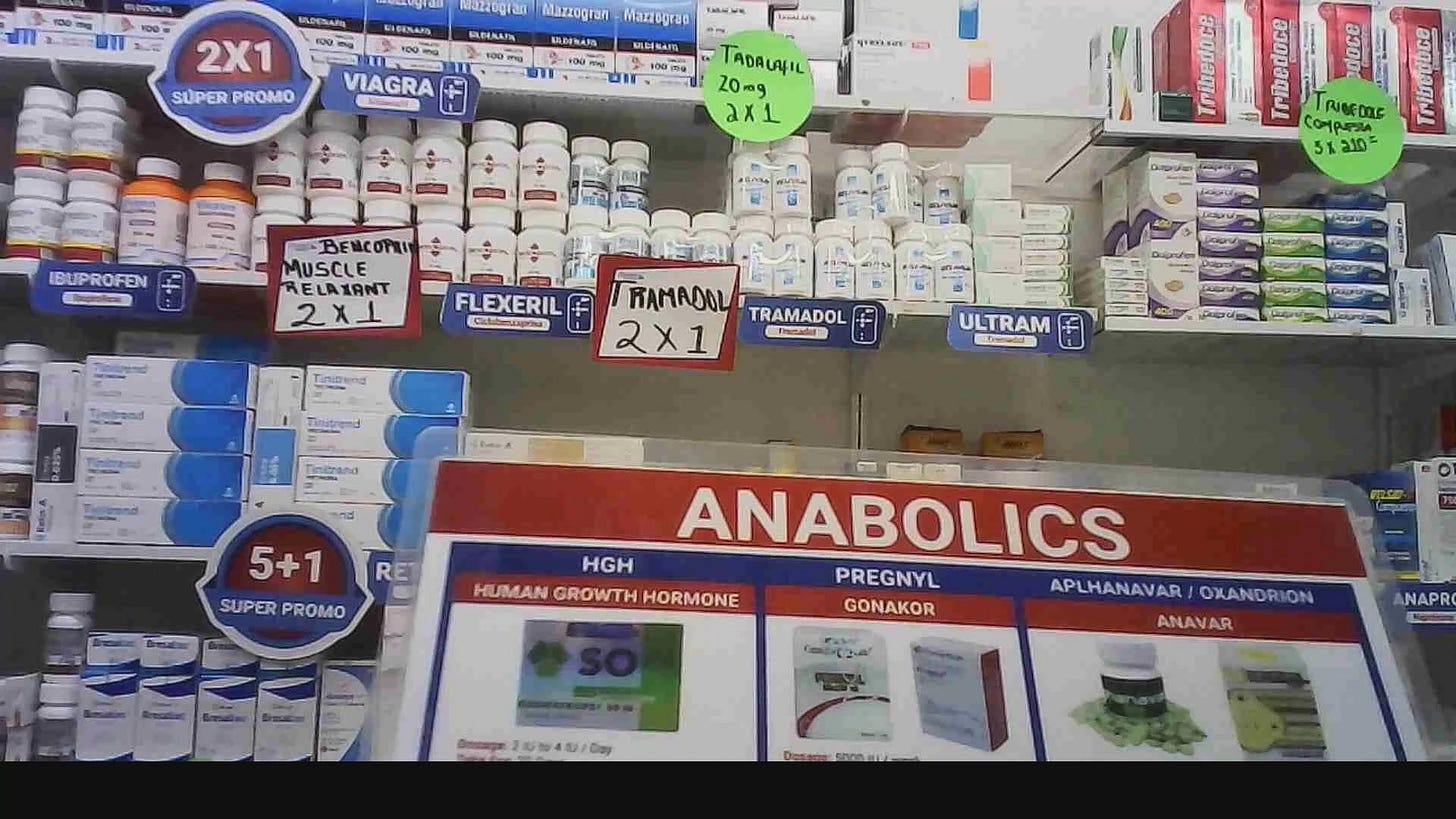 Mexican Pharmacy Selling Anabolic Steroids, HGH, Tramadol, and Oxycodone