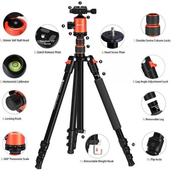 GEEKOTO 77'' Tripod 2019 hottest holiday camera gift ideas