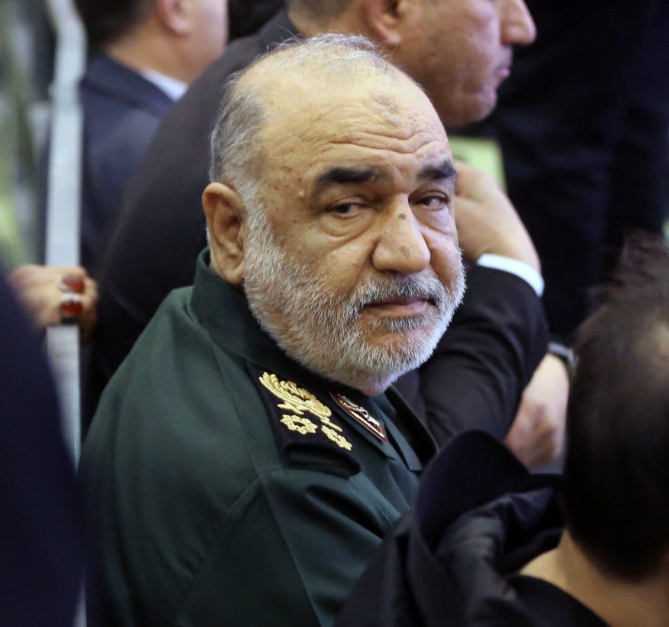 Hossein Salami at a memorial ceremony.