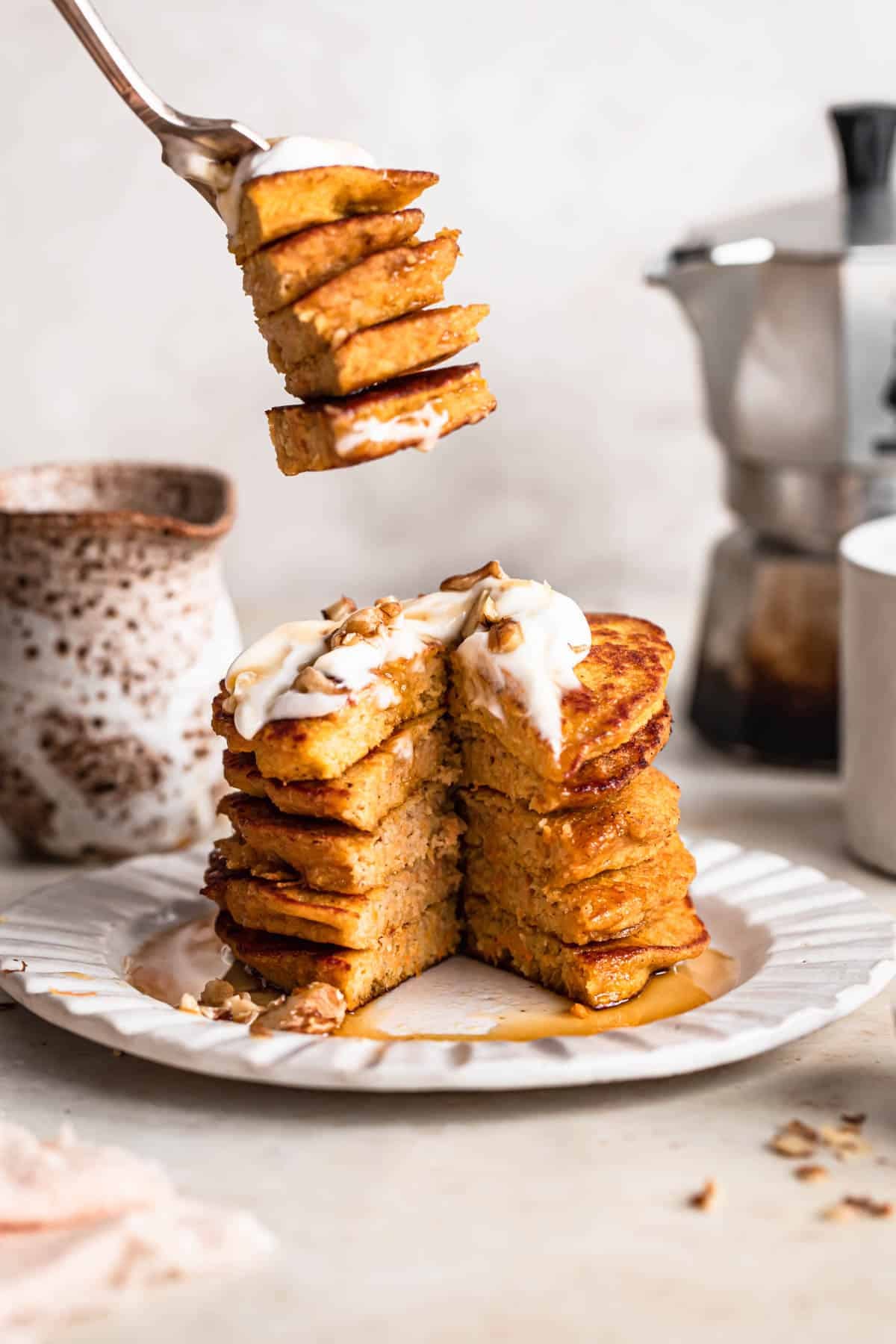 Healthy Carrot Cake Pancakes (Gluten Free & Dairy Free) - Our Nourishing  Table