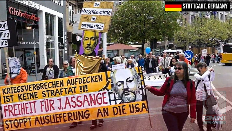 ‘Human dignity is inviolable’ activists march streets of Stuttgart in support of Wikileaks founder