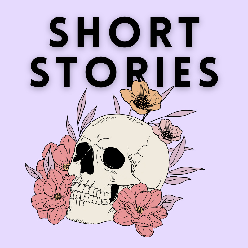 Short Stories - Graphic: Skull with flowers