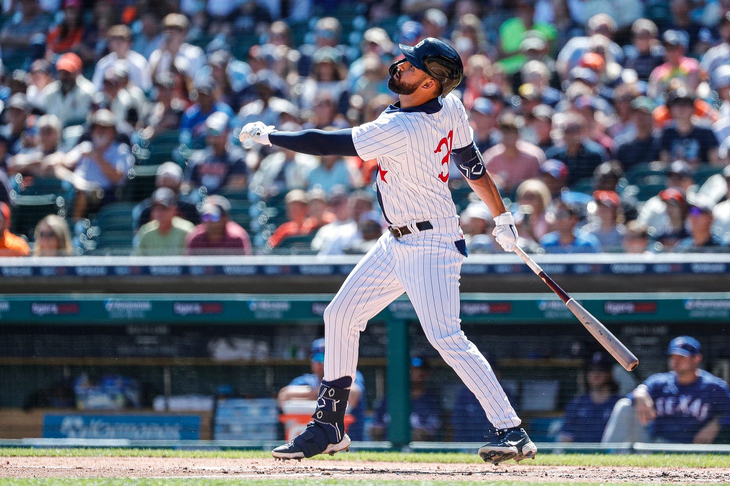 Detroit Tigers' Riley Greene gets hit in first MLB at-bat