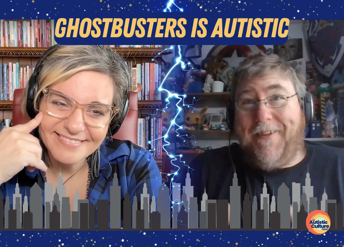 Autism podcast: Ghostbusters is Autistic. Join us as we dive into the Autistic characters, and Autistic actors who made Ghostbusters great!  Is Dan Aykroyd Autistic? Yes!  Learn about how his Autistic scripting and his special interest of the paranormal led to him becoming one of the most iconic Autistic celebrities.