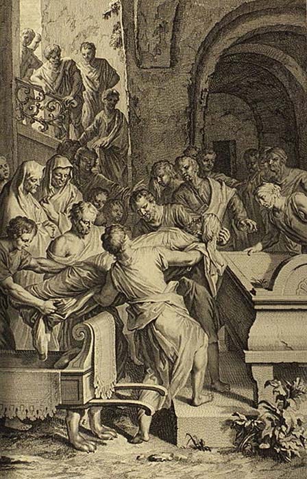 Isaac and Ishmael bury their father Abraham in the cave, as in Genesis 25:9. (Public Domain) Isaac and Ishmael bury their father Abraham in the cave, as in Genesis 25:9. (Public Domain)