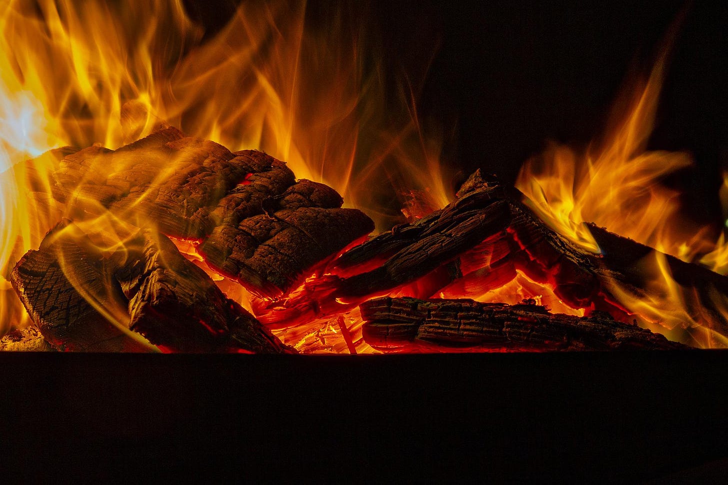 fire logs coals