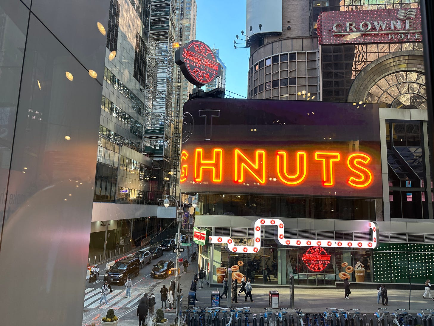 The Times Square Krispy Kreme store as viewed from across the street