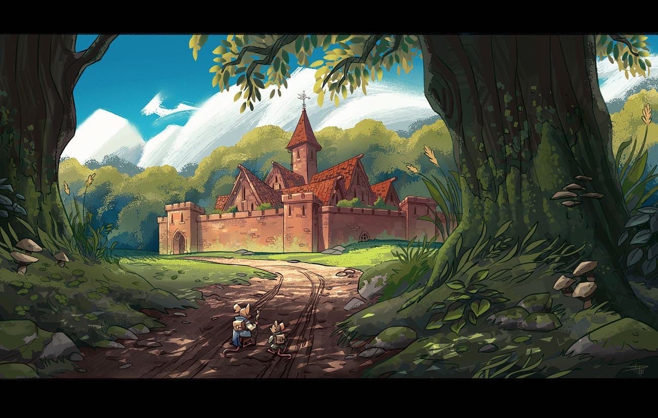Dylan Palmer on X: "Redwall Abbey. Loved these books as a kid, excited to  see the Netflix adaptation! #redwall #backgroundart  https://t.co/pcrGFEo2pq" / X