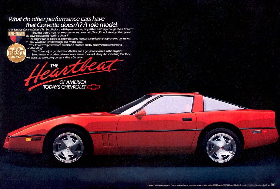 1989 Corvette Advertisements & Posters