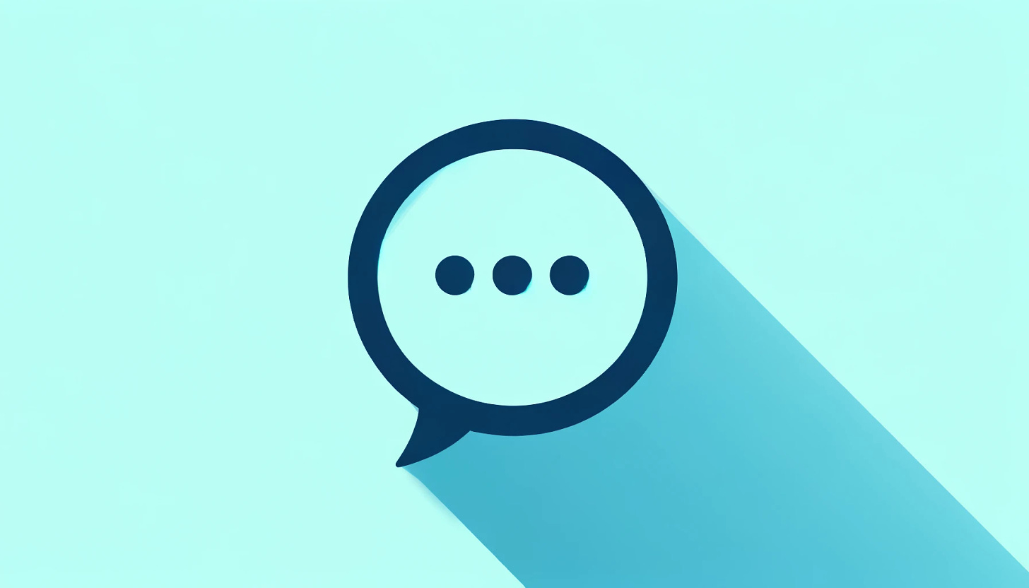 A minimalist, flat design image with no depth, shadows, or gradients. The color palette includes #06b6d4 (sky blue), #ecfeff (pale cyan), and #0f172a (dark navy blue). The image features a single, flat icon representing customer interviews: a large, prominent speech bubble icon. The design is clean and minimal, perfect for a newsletter header, with a resolution of 1920x1080.