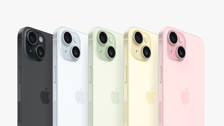 five Apple iPhone 15 colors