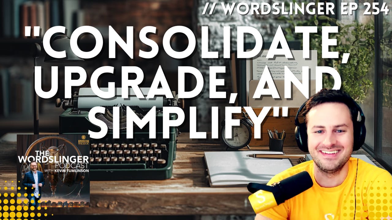 "Consolidate, Upgrade, and Simplify." A photo of Evan Gow.