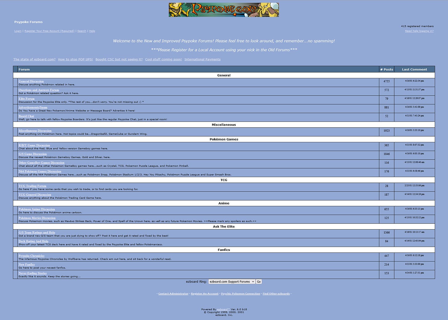 Psypoke forums from April 2001