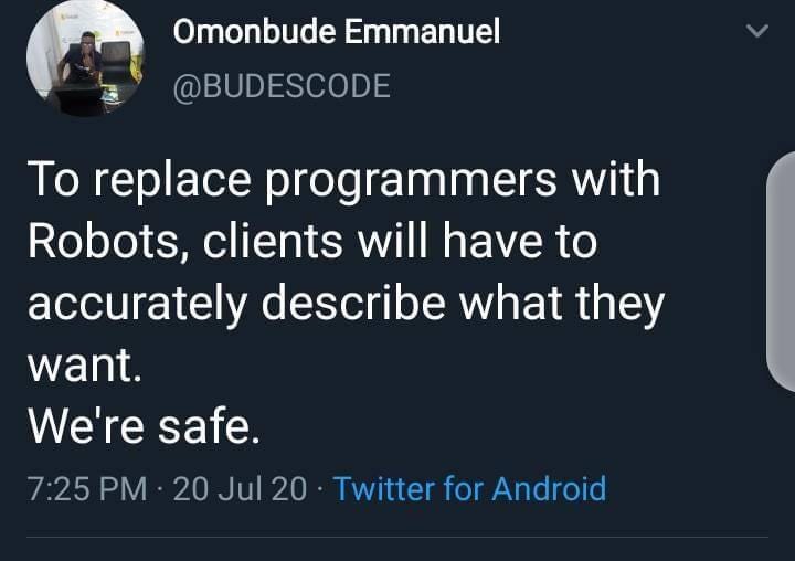 We're safe : r/ProgrammerHumor