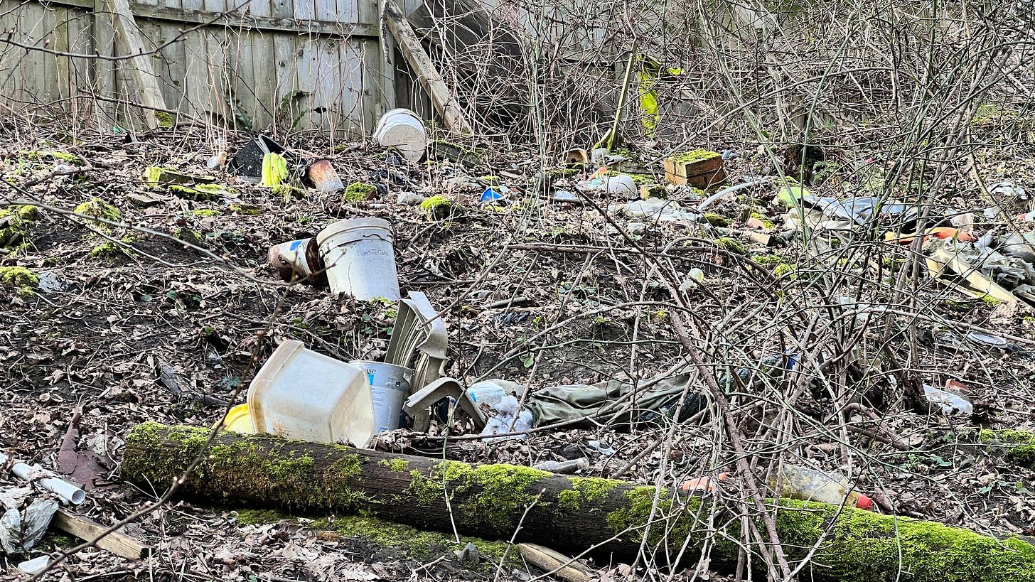 Some of the piles of endless rubbish that cover lots of the Clyde Walkway