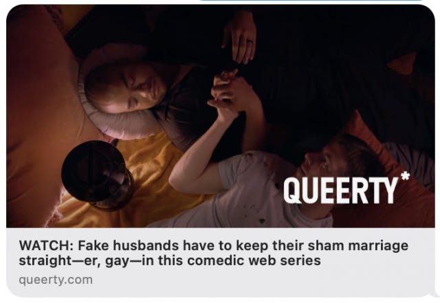 Watch: Fake husbands have to keep their sham marriage straight--er, gay--in this comedic web series Queerty.com