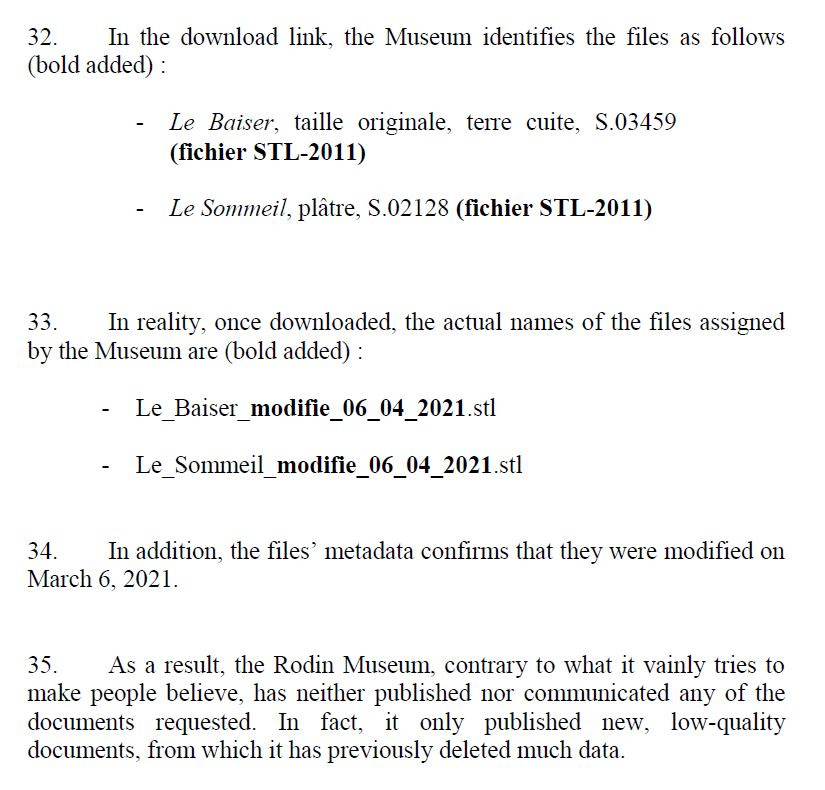 Comparison of files Musée Rodin published versus how it represents them to the public.