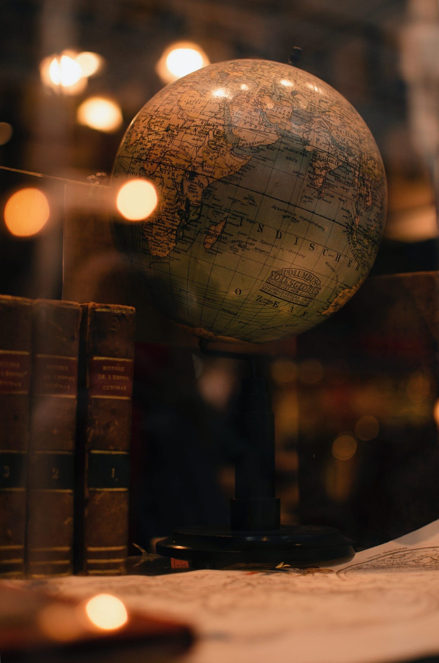 globe and old books