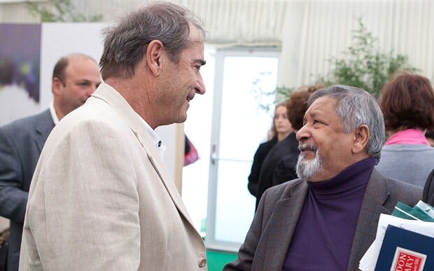 V.S Naipaul and Paul Theroux together at a literary festival in 2011