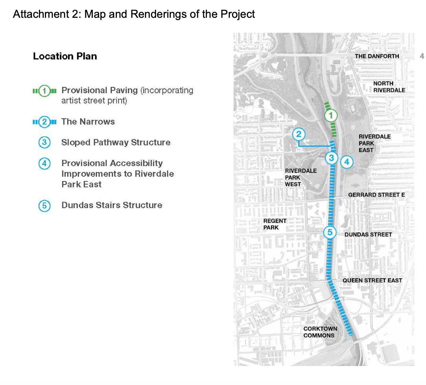 A map of the planned improvements to the Lower Don Trail