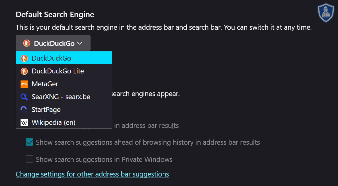 change search engine firefox