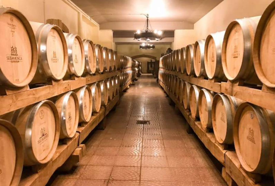 Sella & Mosca barrel room