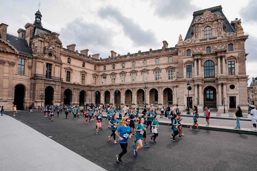 The Louvre was among the highlights of the 2024 Adidas 10K Paris course.